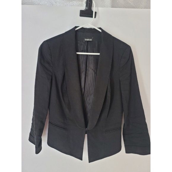 Bebe Blazer Jacket Size 8 Black - Picture 1 of 9